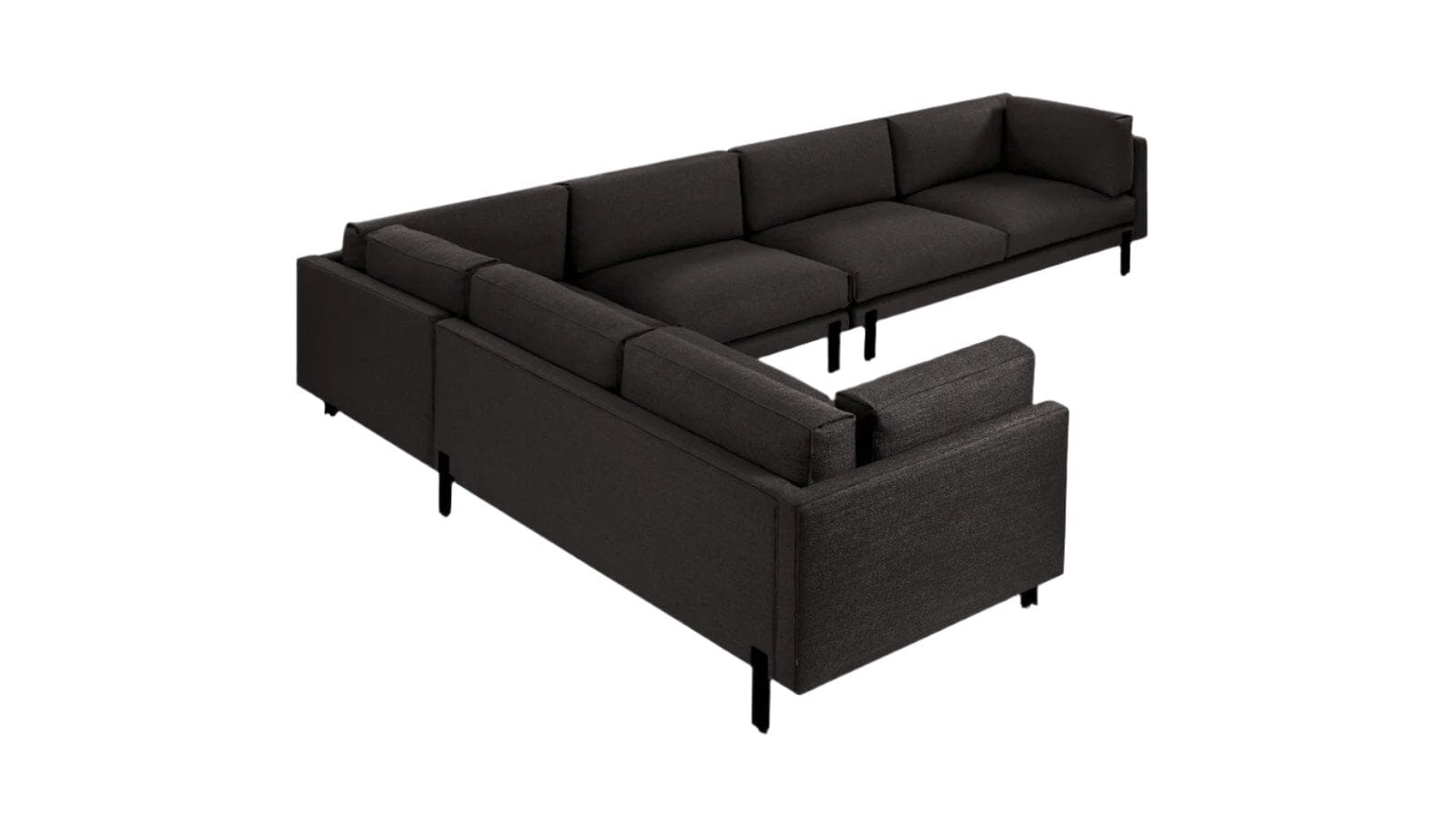 Silverlake XL Sectional Sofa Gus Modern Andorra Espresso Left Facing 