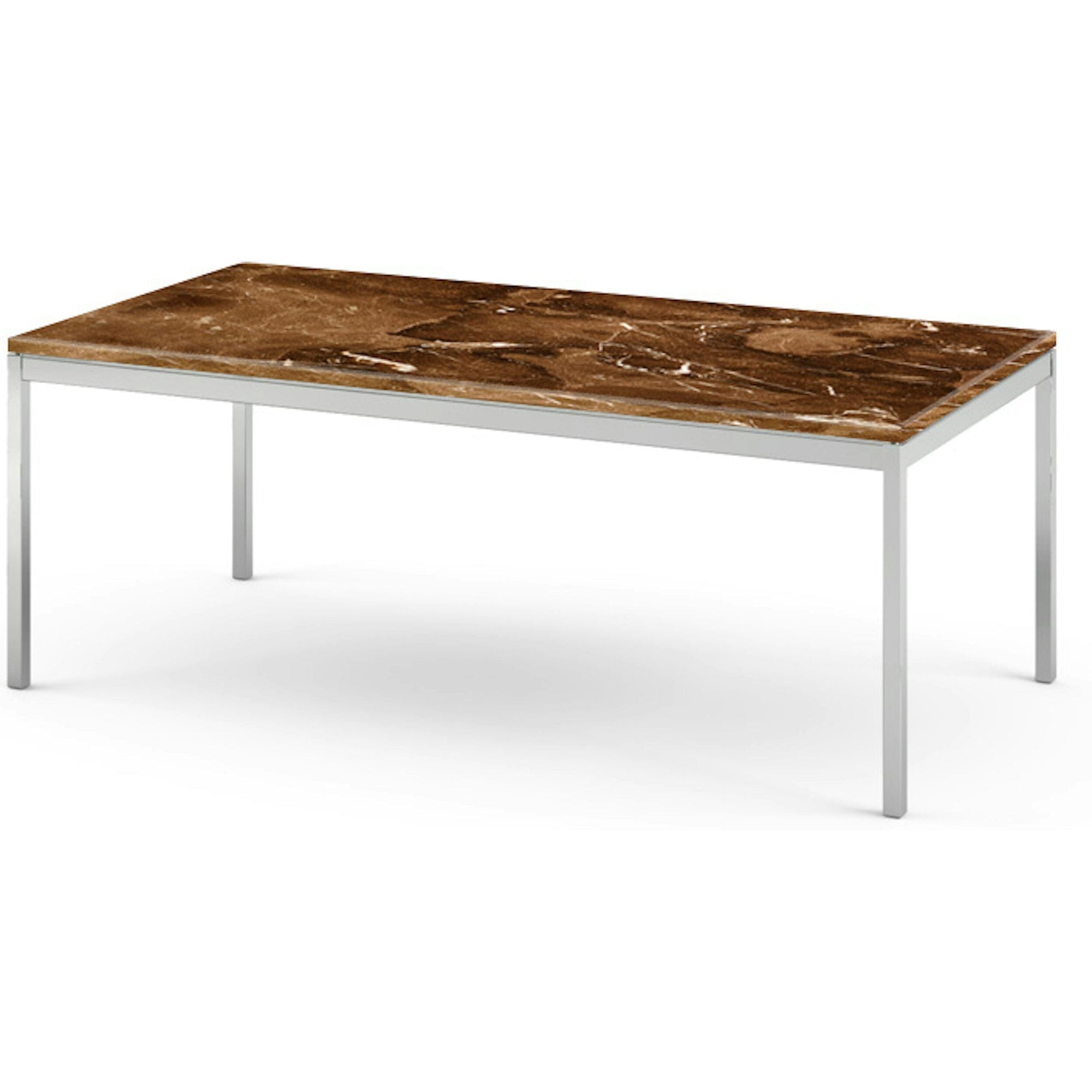 Florence Knoll Rectangular Coffee Table Coffee Tables Knoll polished chrome Espresso marble, Satin finish 