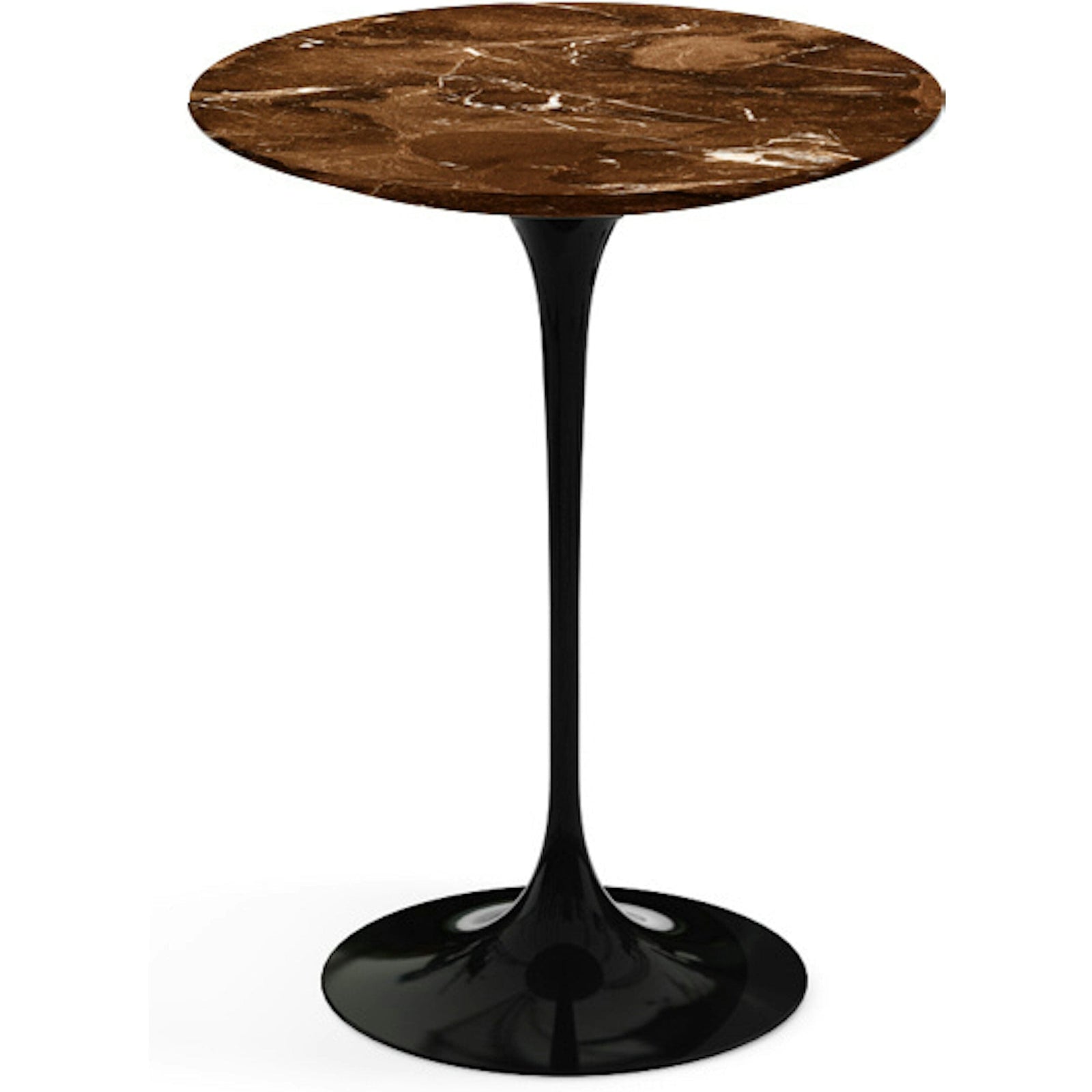 Saarinen Side Table - 16" Round side/end table Knoll Black Espresso marble, Satin finish 