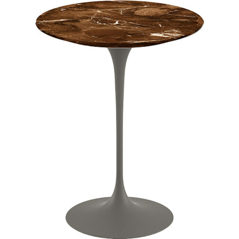 Saarinen Side Table - 16" Round side/end table Knoll Grey Espresso marble, Satin finish 
