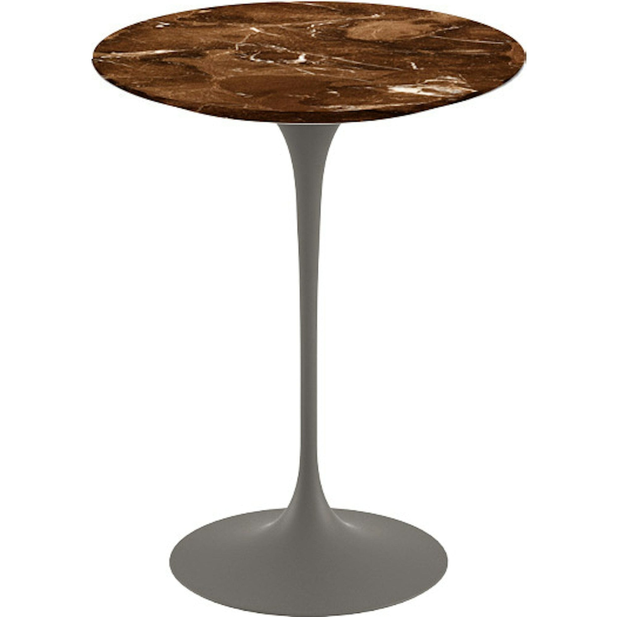 Saarinen Side Table - 16" Round side/end table Knoll Grey Espresso marble, Satin finish 