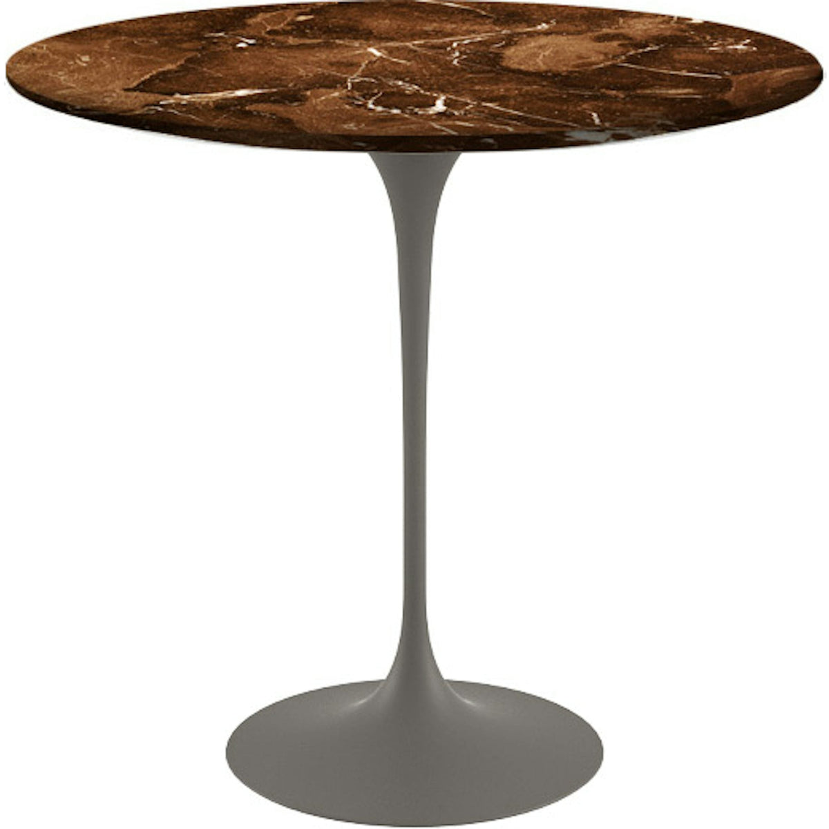Saarinen Side Table - 22” Oval side/end table Knoll Grey Espresso marble, Satin finish 