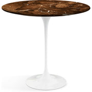 Saarinen Side Table - 22” Oval side/end table Knoll White Espresso marble, Satin finish 