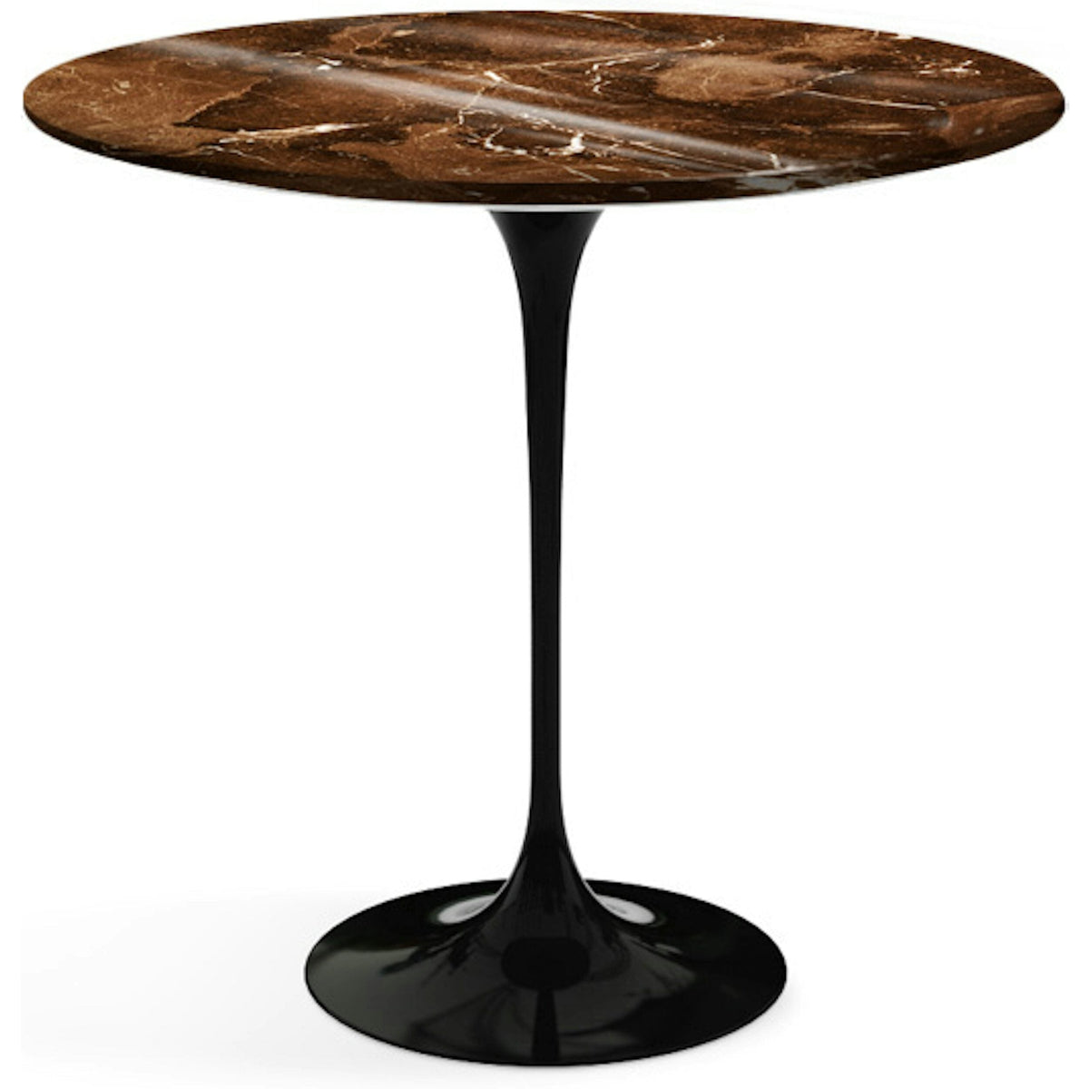 Saarinen Side Table - 22” Oval side/end table Knoll Black Espresso marble, Shiny finish 