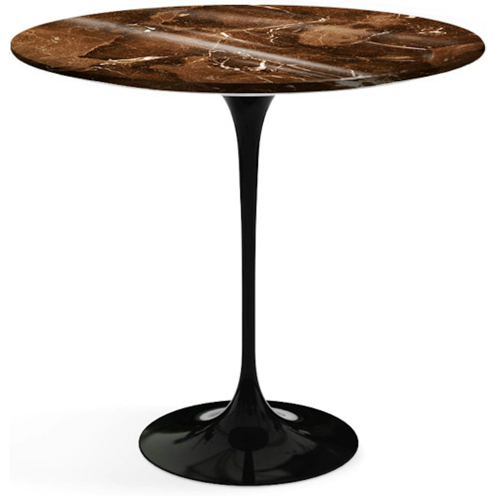Saarinen Side Table - 22” Oval side/end table Knoll Black Espresso marble, Shiny finish 