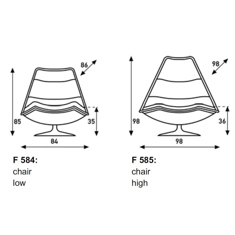 F 585 Lounge High Chair lounge chair Artifort 