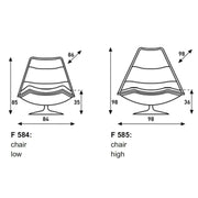F 585 Lounge Low Chair footstool Artifort 