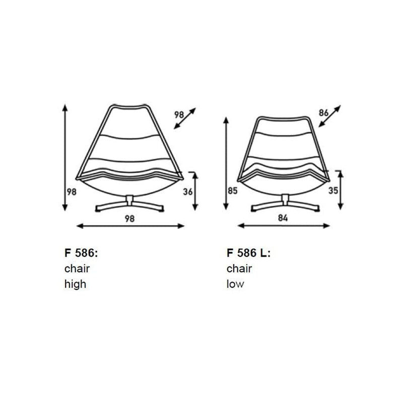 F 586 Cross-Base Lounge High Chair lounge chair Artifort 