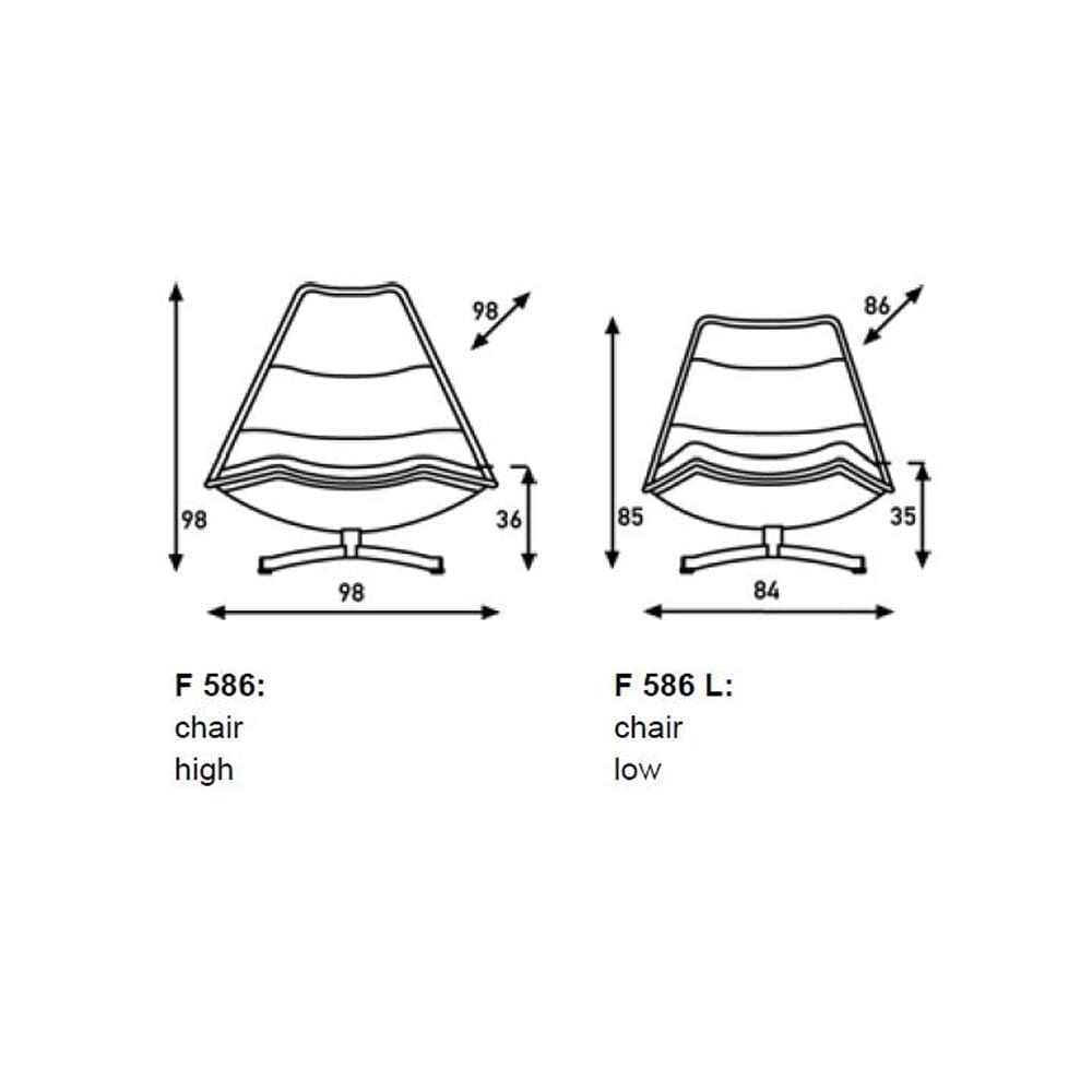 F 586 Cross-Base Lounge High Chair lounge chair Artifort 