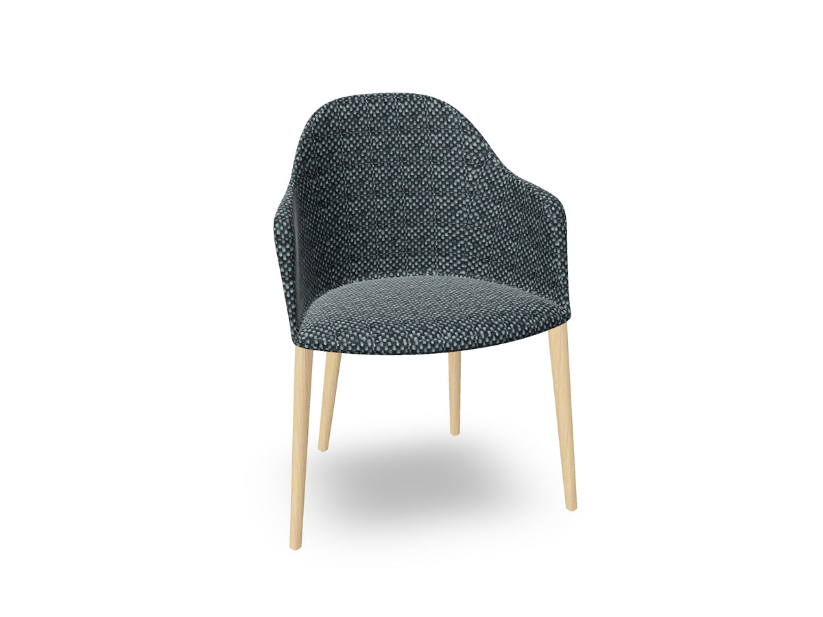 Cila Fully Upholstered Armchair with Timber Oak Four-leg Base