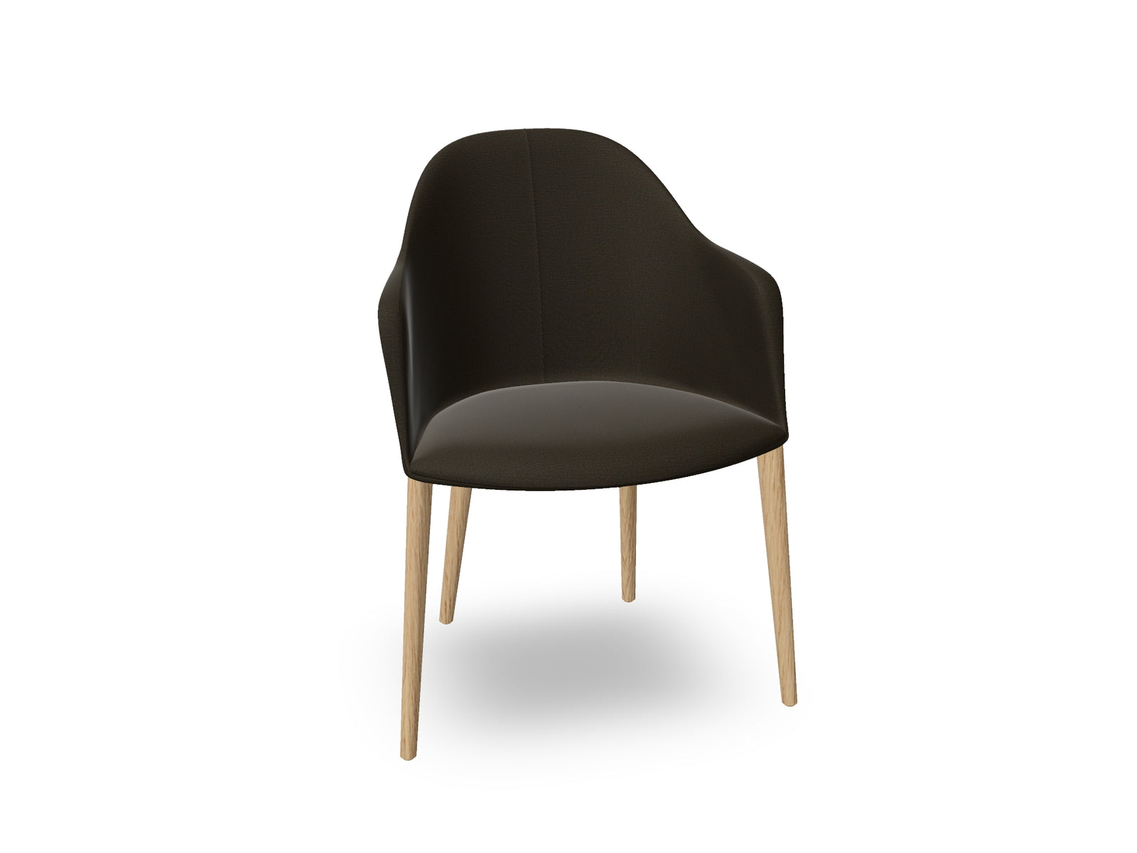 Cila Fully Upholstered Armchair with Timber Oak Four-leg Base