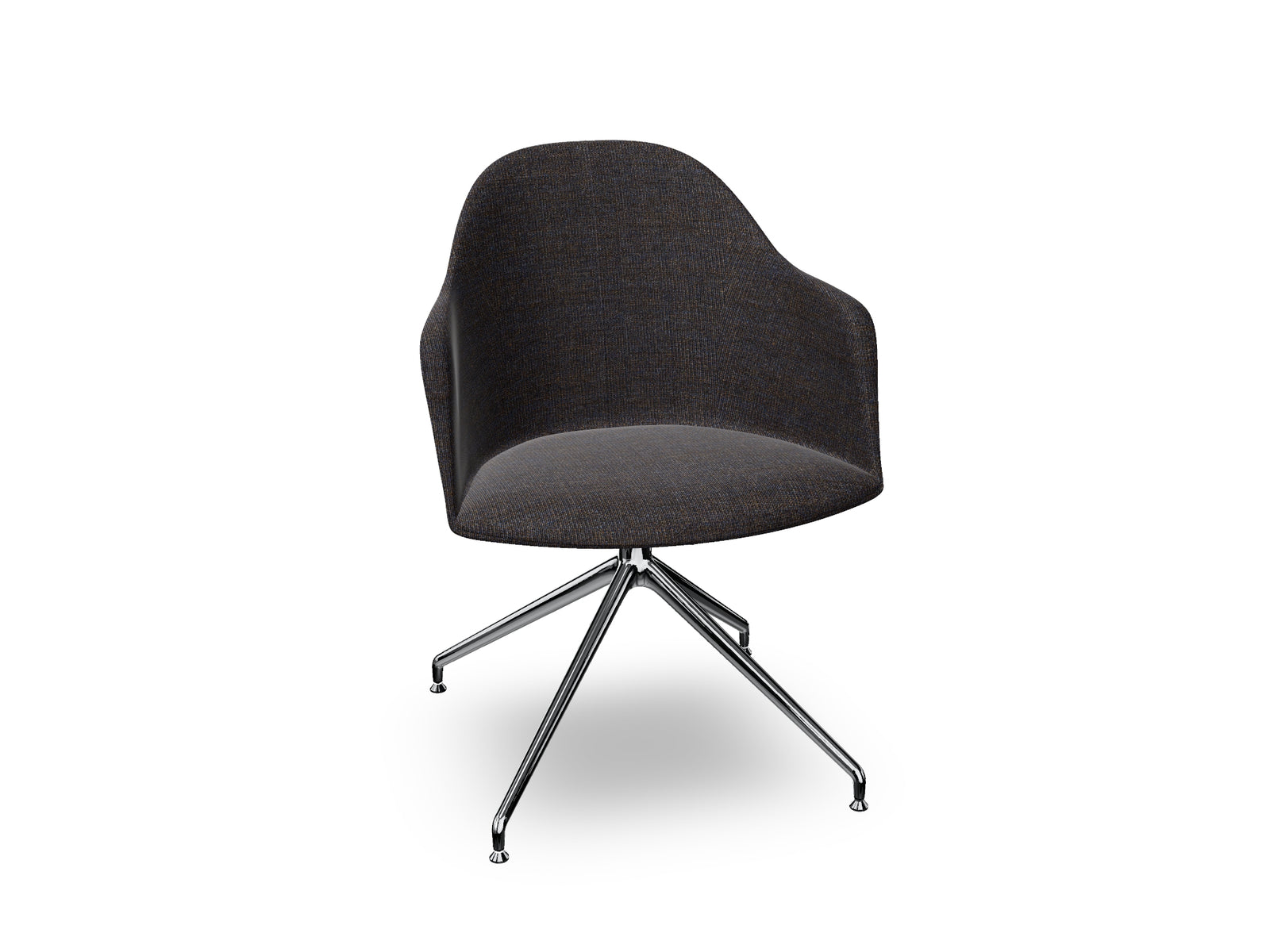 Cila Fully Upholstered Armchair With Swivel Trestle Base