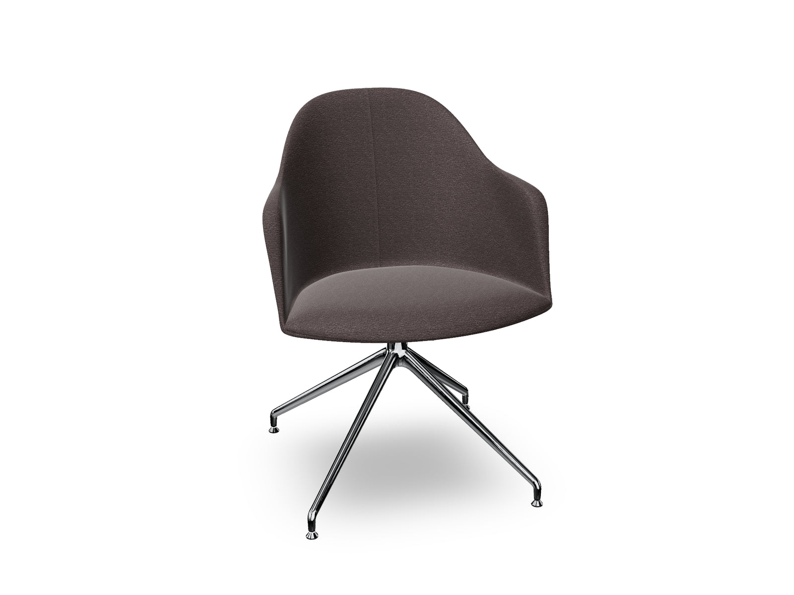 Cila Fully Upholstered Armchair With Swivel Trestle Base