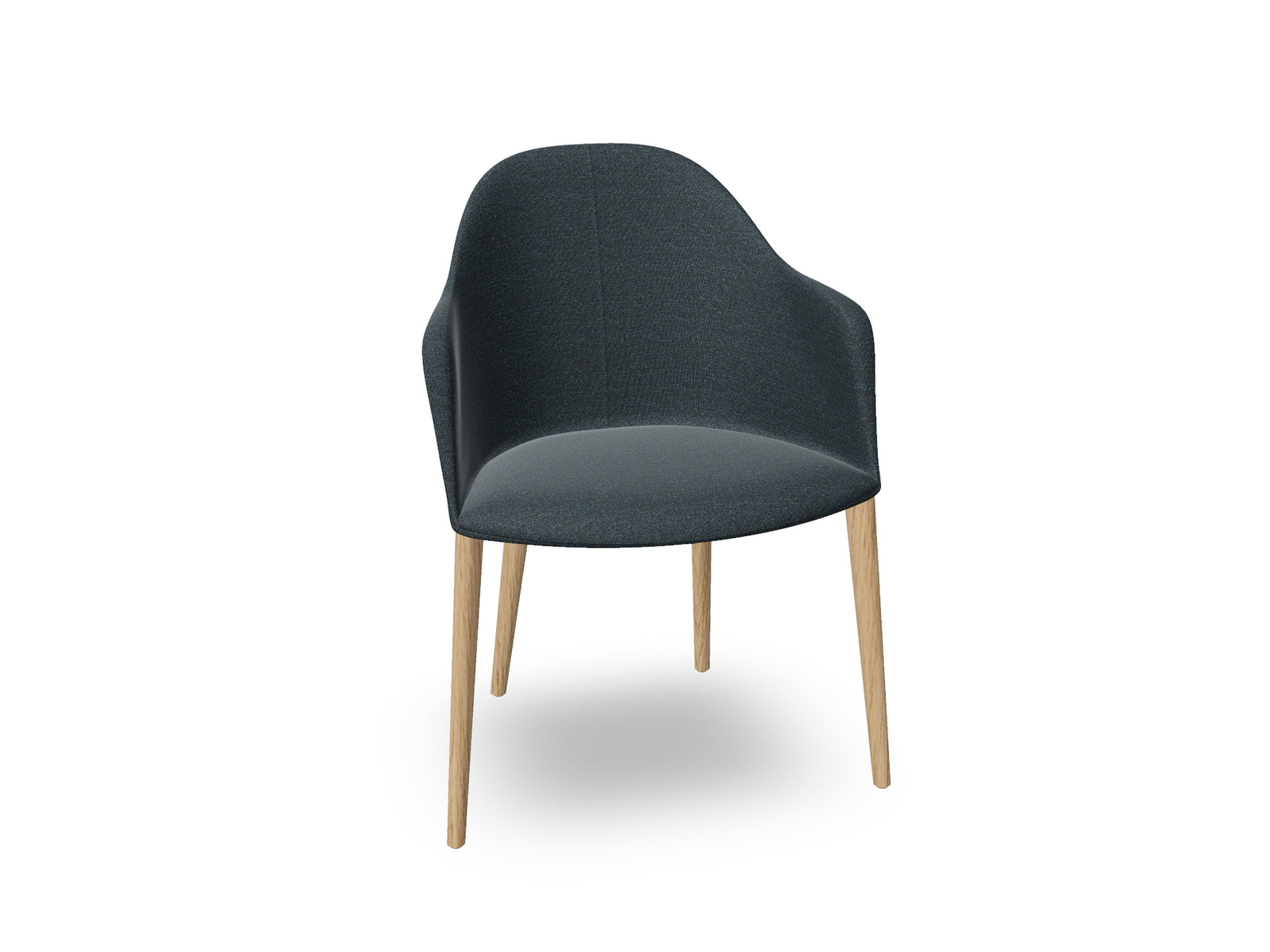 Cila Fully Upholstered Armchair with Timber Oak Four-leg Base
