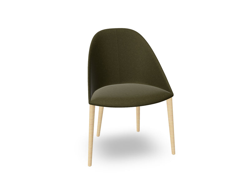 Cila Fully Upholstered Chair With Timber Oak Four-leg Base