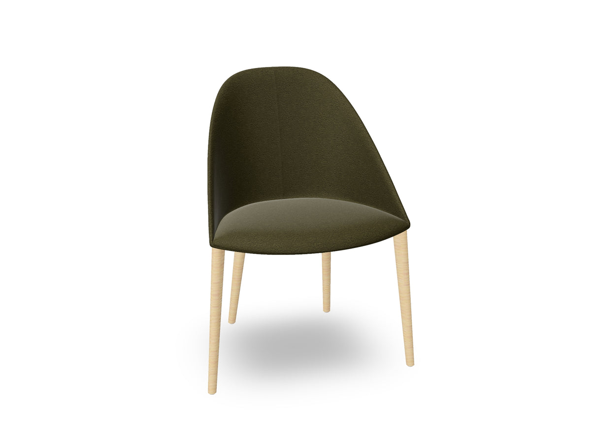 Cila Fully Upholstered Chair With Timber Oak Four-leg Base