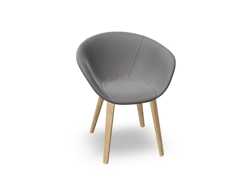 Duna 02 Wood Leg Chair With Front Upholstery Chairs Arper 