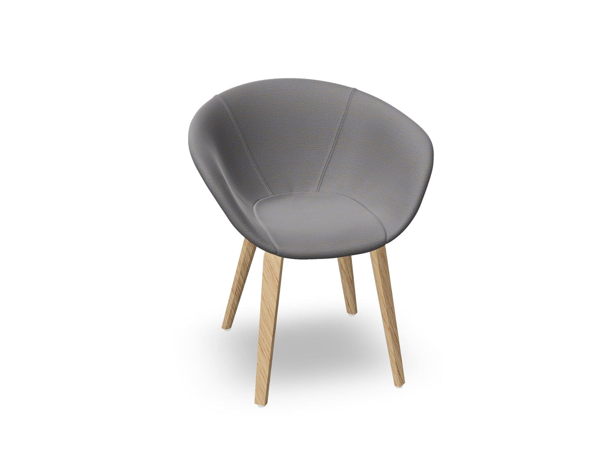Duna 02 Wood Leg Chair With Front Upholstery Chairs Arper 