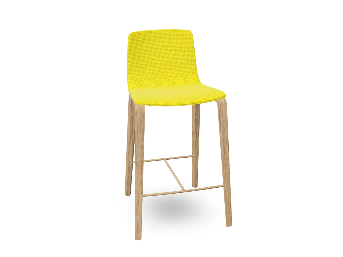 Aava 02-4 Wood Legs Polypropylene Counter & Bar Stool With Front Upholstery