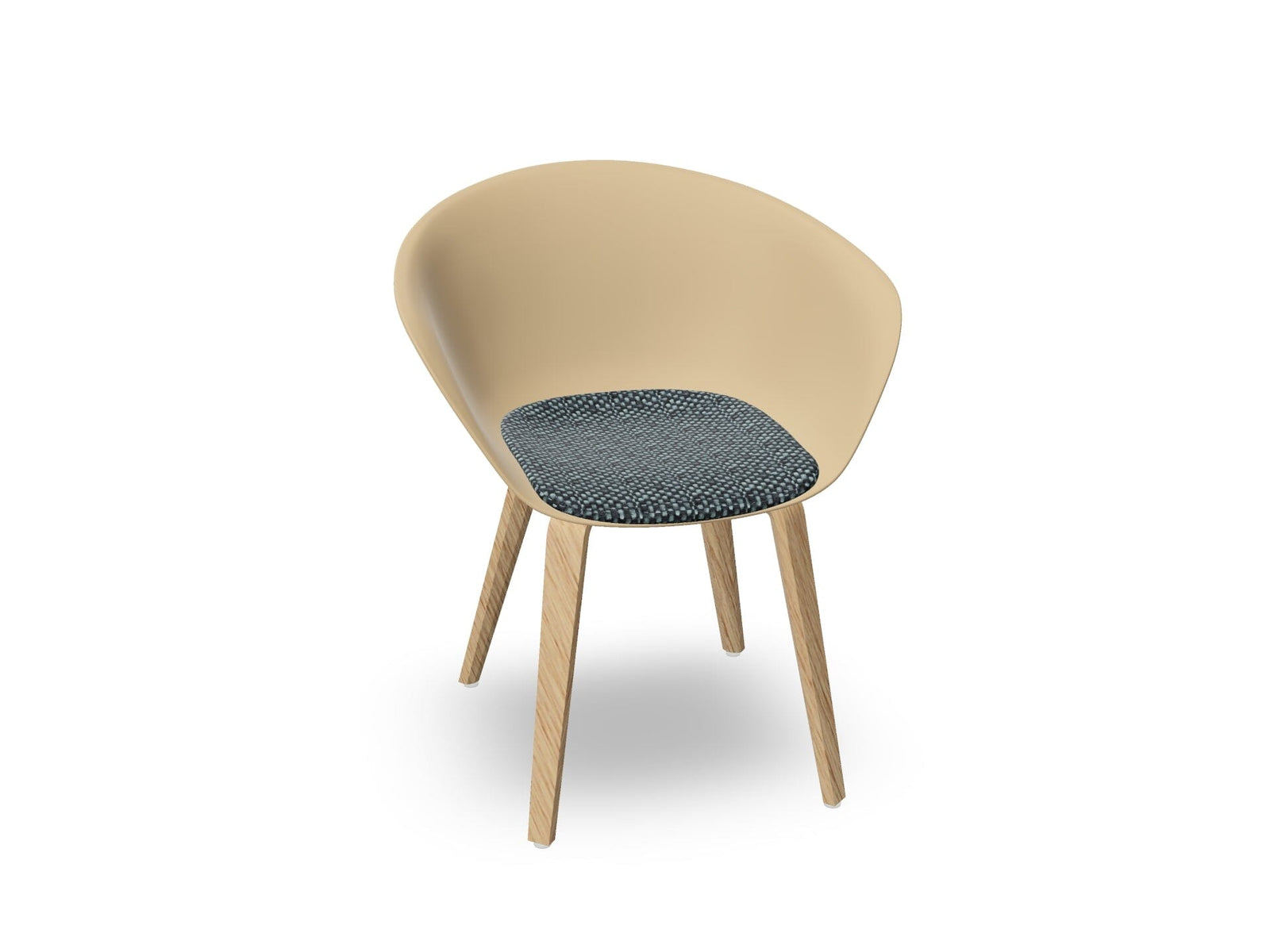 Duna 02 Wood Leg Chair With Seat Cushion Chairs Arper 