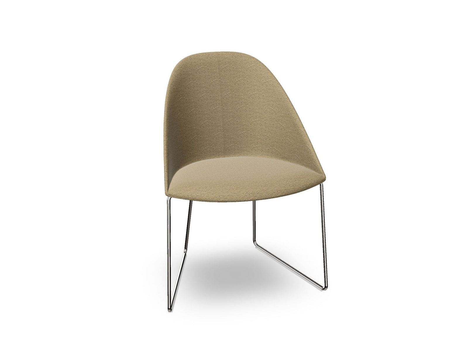 Cila Fully Upholstered Chair With Sled Base Chairs Arper 