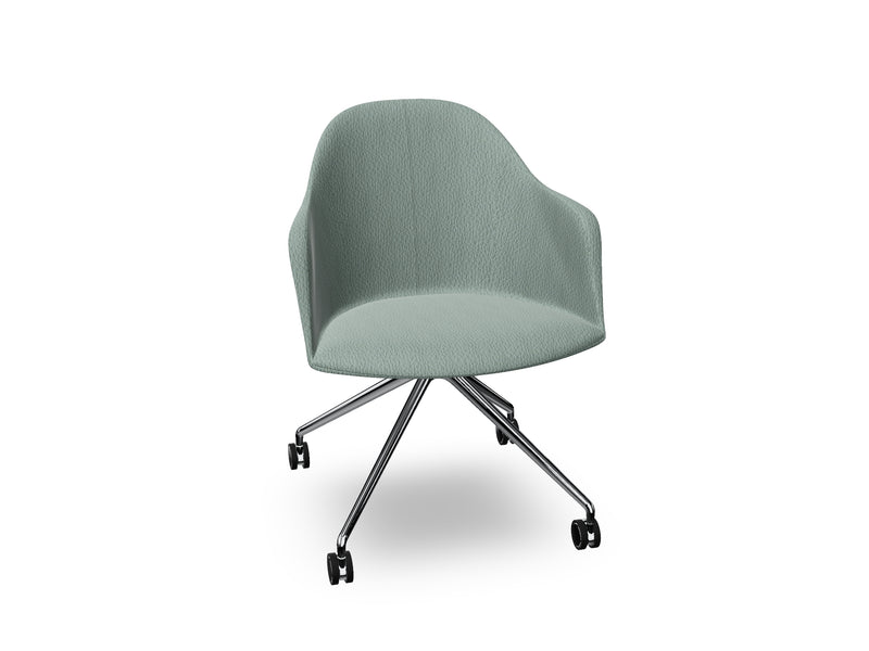 Cila fully upholstered Armchair With Fixed Trestle Base