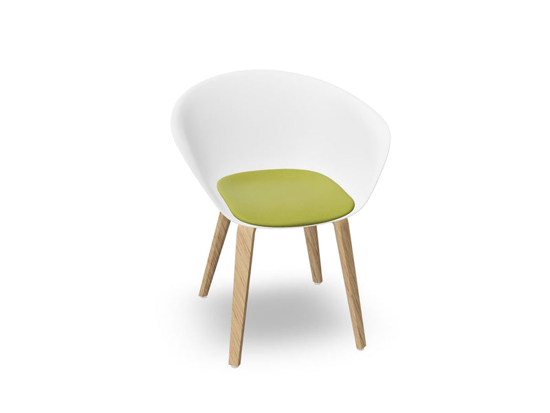 Duna 02 Wood Leg Chair With Seat Cushion Chairs Arper 