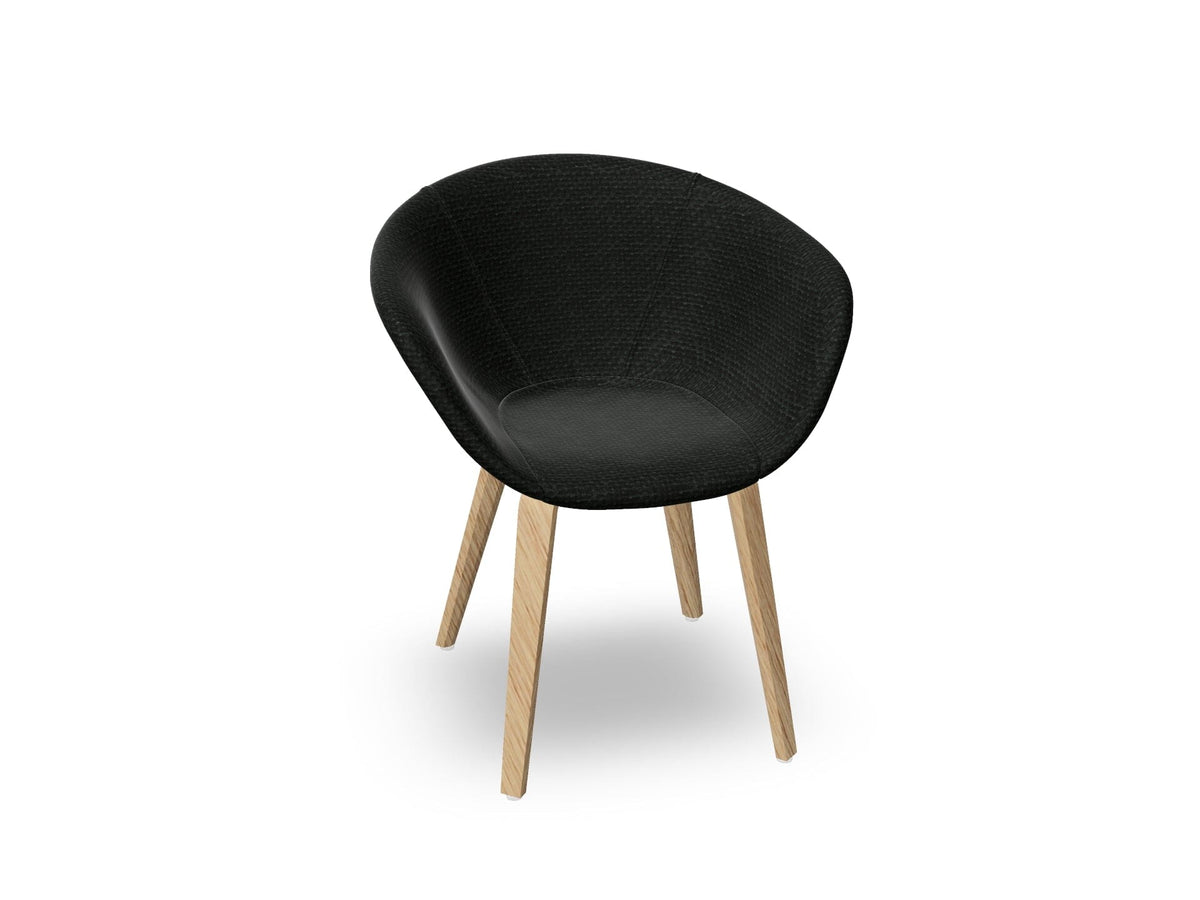 Duna 02 Wood Leg Chair With Front Upholstery Chairs Arper 