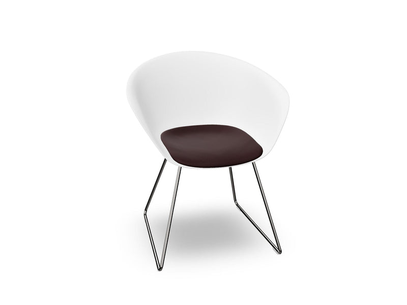 Duna 02 Sled Base Chair With Seat Cushion Chairs Arper 