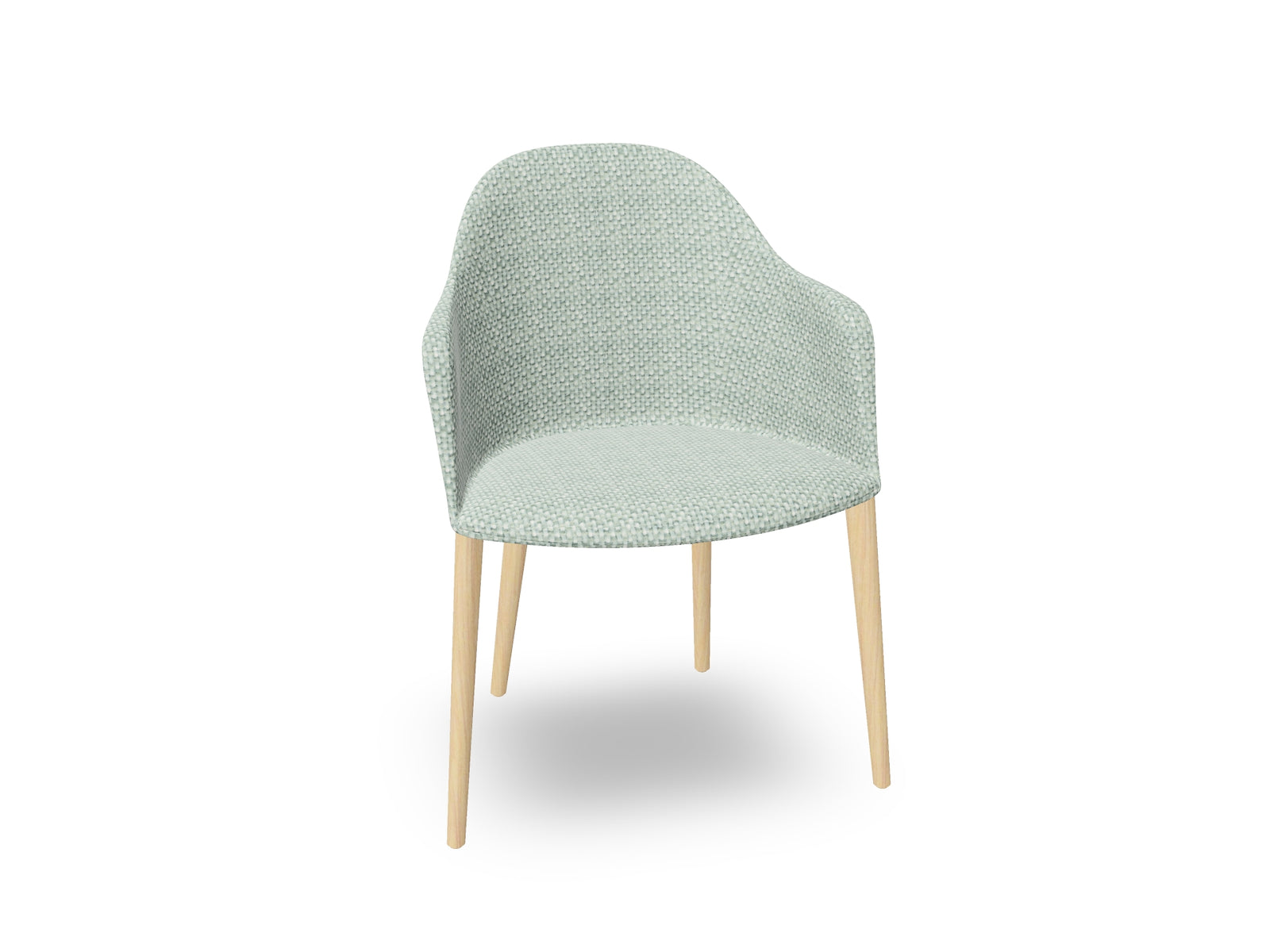 Cila Fully Upholstered Armchair with Timber Oak Four-leg Base