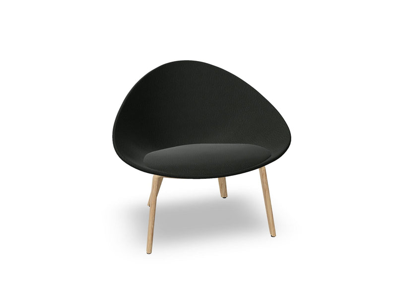 Adell 4 Leg Wood Lounge Chair With Fully Upholstered lounge chair Arper 