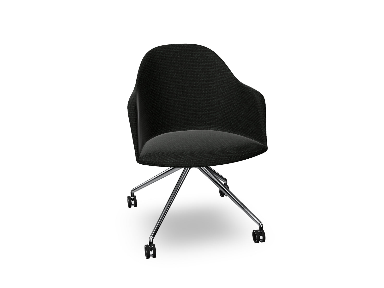 Cila fully upholstered Armchair With Fixed Trestle Base