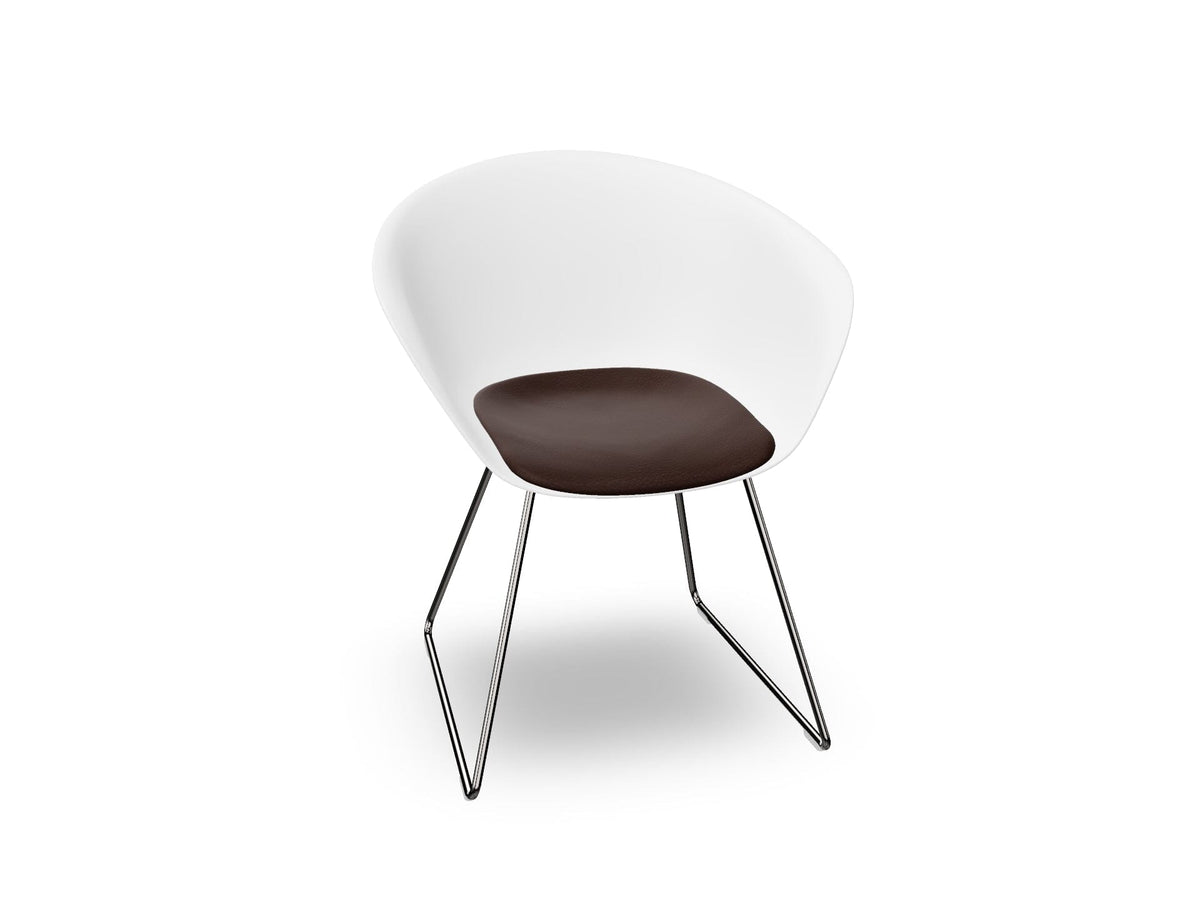 Duna 02 Sled Base Chair With Seat Cushion Chairs Arper 