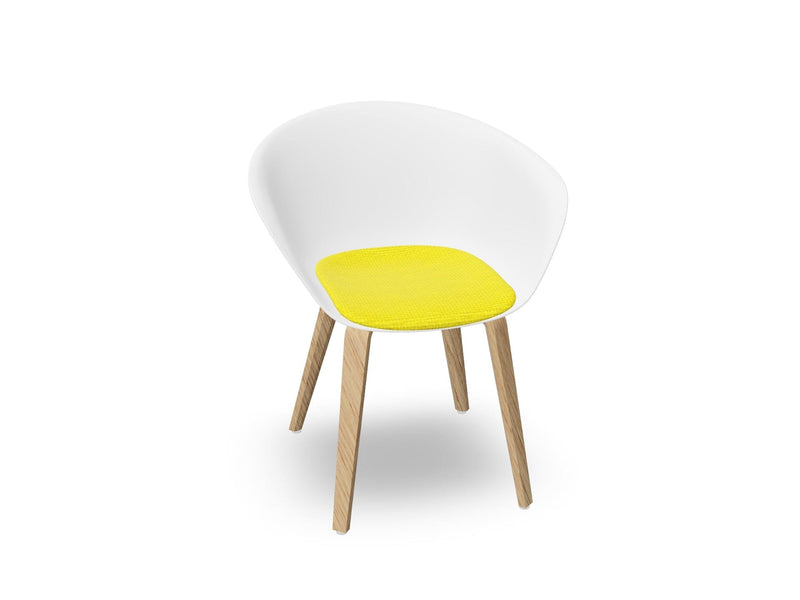 Duna 02 Wood Leg Chair With Seat Cushion Chairs Arper 