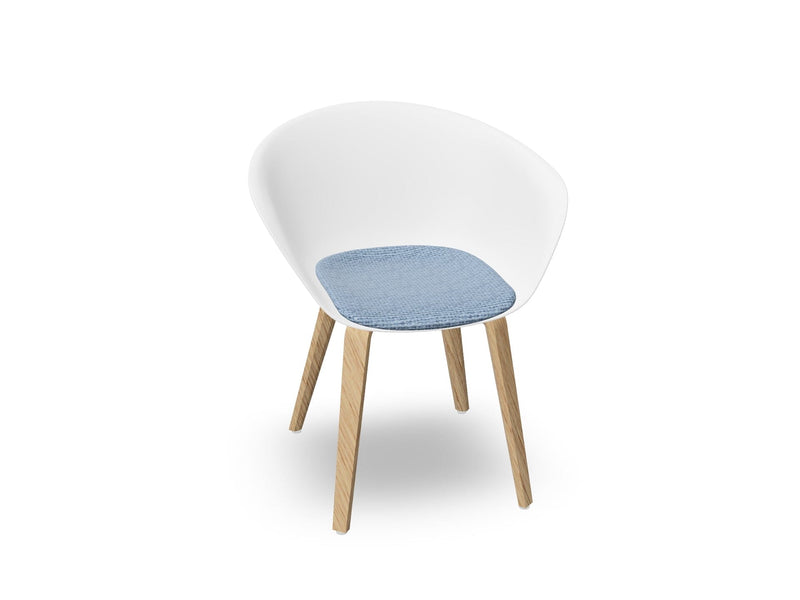 Duna 02 Wood Leg Chair With Seat Cushion Chairs Arper 