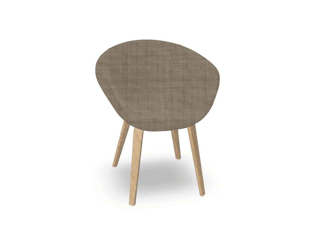 Duna 02 Wood Leg Chair With Front Upholstery Chairs Arper 