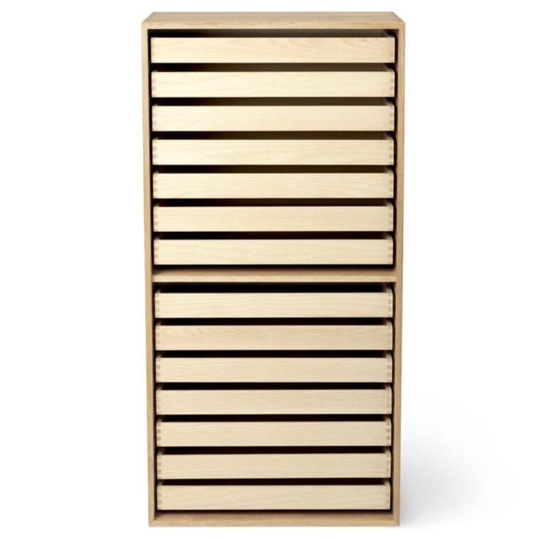 FK63 Deep Bookcase Upright with Trays - CA Modern Home