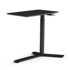Float Mini Height Adjustable Table Desks humanscale Carbon Black - Natural Linoleum And Top Carbon Black Base 