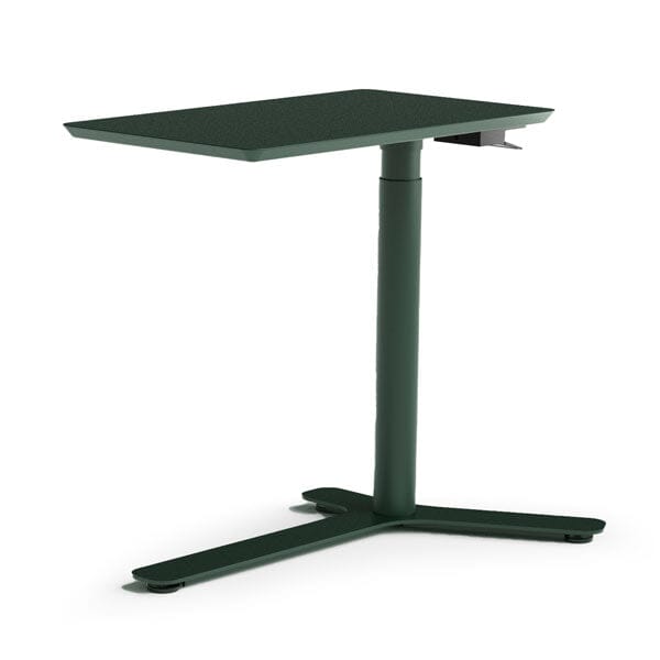 Float Mini Height Adjustable Table Desks humanscale Forest Green-Painted Wood Top With Forest Green Base 