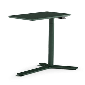 Float Mini Height Adjustable Table Desks humanscale Forest Green-Painted Wood Top With Forest Green Base 