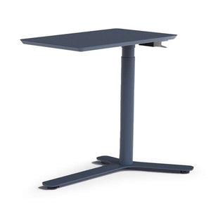 Float Mini Height Adjustable Table Desks humanscale Slate Blue-Painted Wood Top With Slate Blue Base 