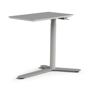 Float Mini Height Adjustable Table Desks humanscale Stone Gray - Natural Linoleum Top And Stone Gray Base 