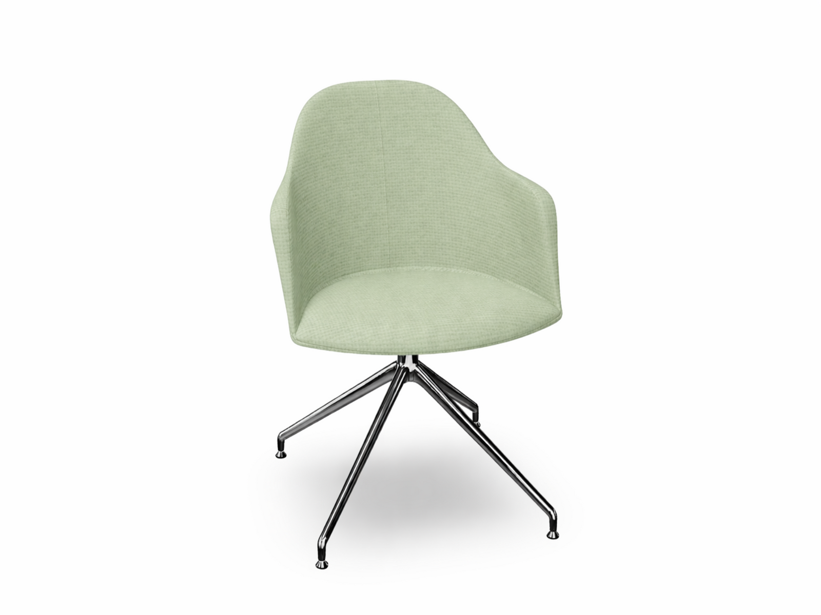 Cila Fully Upholstered Armchair With Swivel Trestle Base