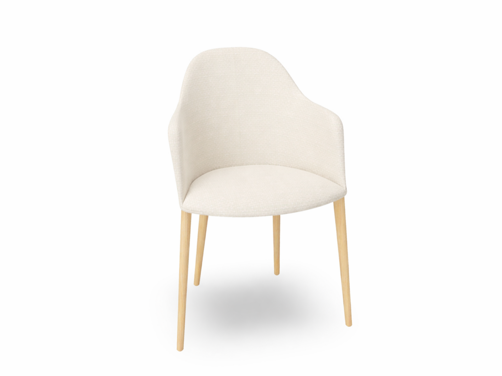 Cila Fully Upholstered Armchair with Timber Oak Four-leg Base