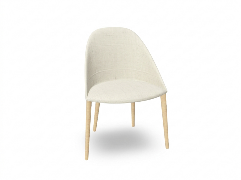 Cila Fully Upholstered Chair With Timber Oak Four-leg Base