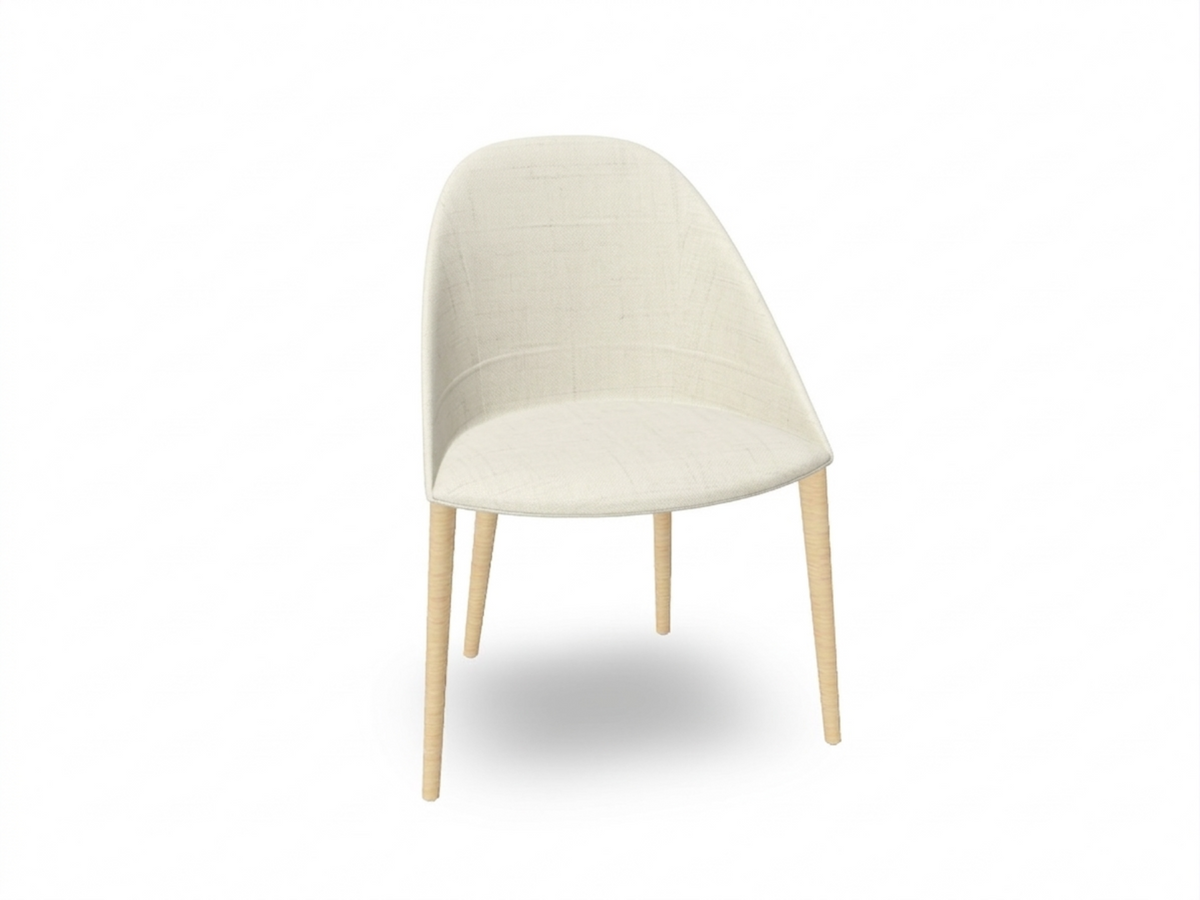 Cila Fully Upholstered Chair With Timber Oak Four-leg Base