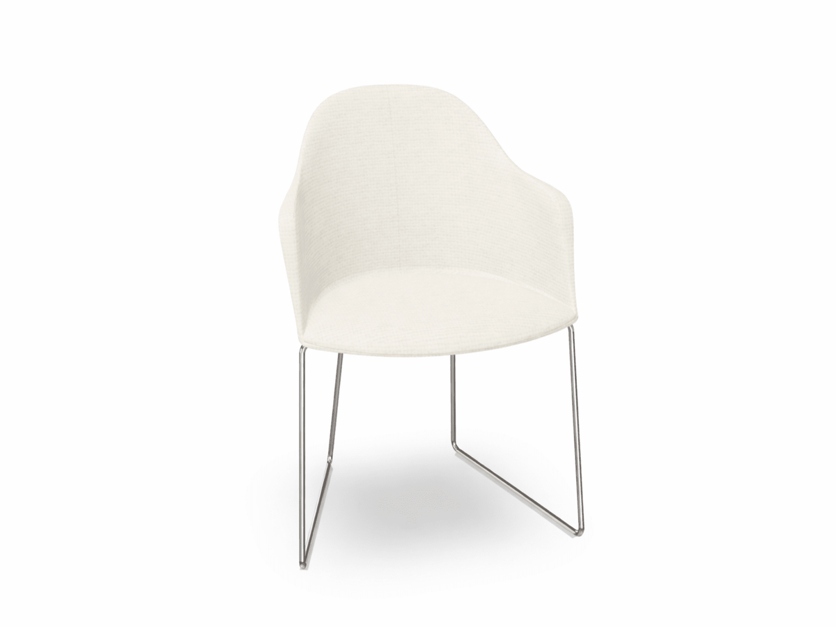 Cila Fully Upholstered Armchair With Sled Base Chairs Arper 