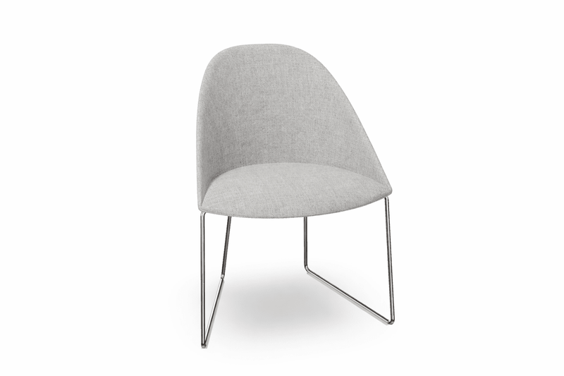 Cila Fully Upholstered Chair With Sled Base Chairs Arper 