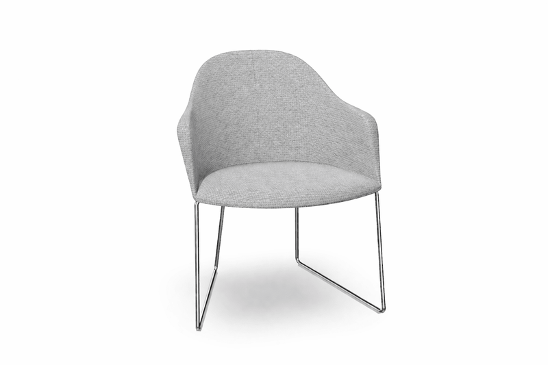 Cila Fully Upholstered Armchair With Sled Base Chairs Arper 