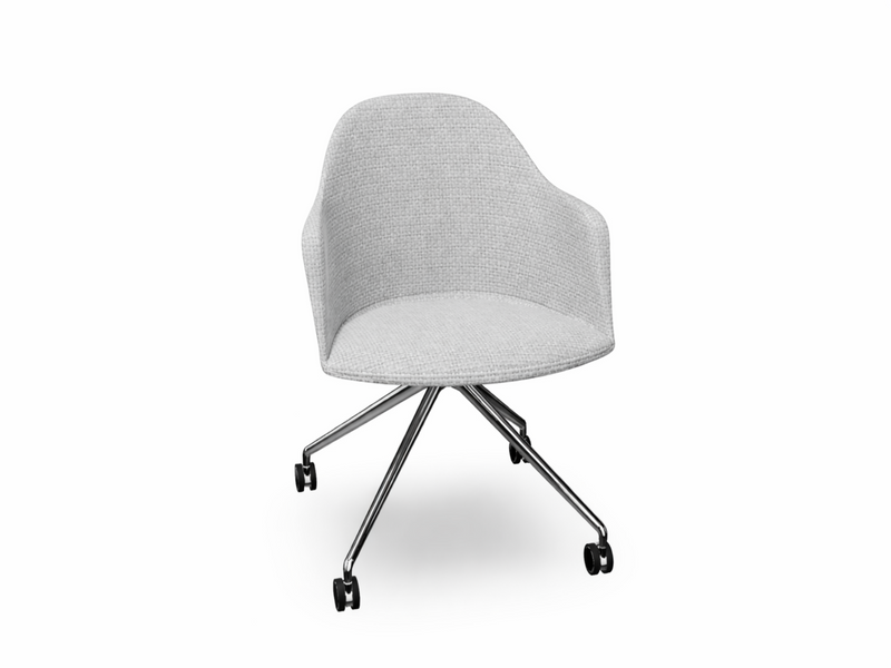 Cila fully upholstered Armchair With Fixed Trestle Base